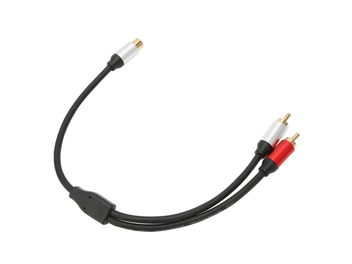Cable Divisor En Y Con Extensión De 1 Conector Rca Hembra A 2 Conectores Rca Macho Para Tv, Subwoofer, Amplificador Y Computadora Portátil.