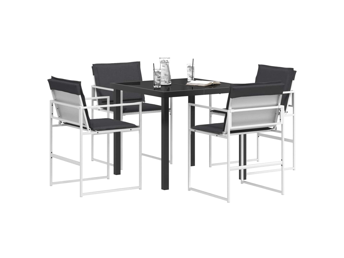 Maison Exclusive - Conjunto De Comedor De Jardín 5 Pcs Blanco Y Antracita