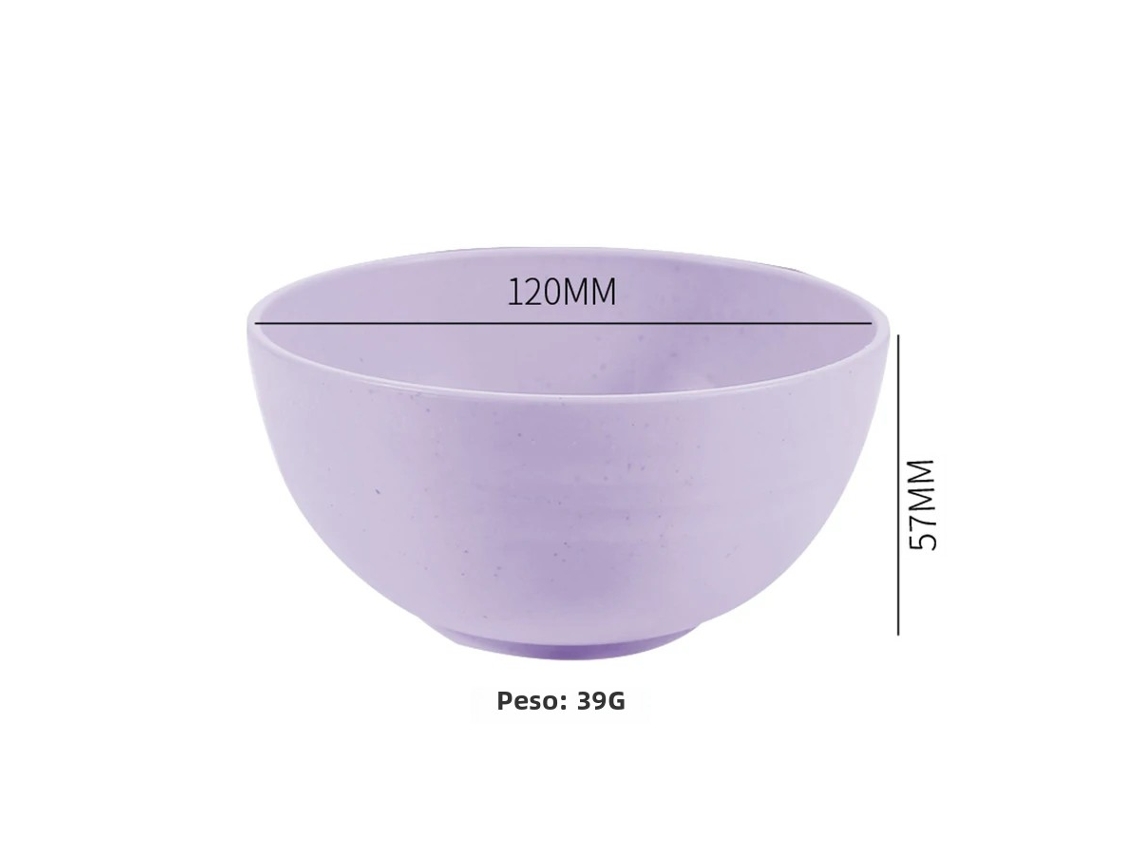 Cuenco de cocina ecológico de plástico sólido, pequeño y de gran capacidad, 15 cm, morado. Mdug (15 cm)