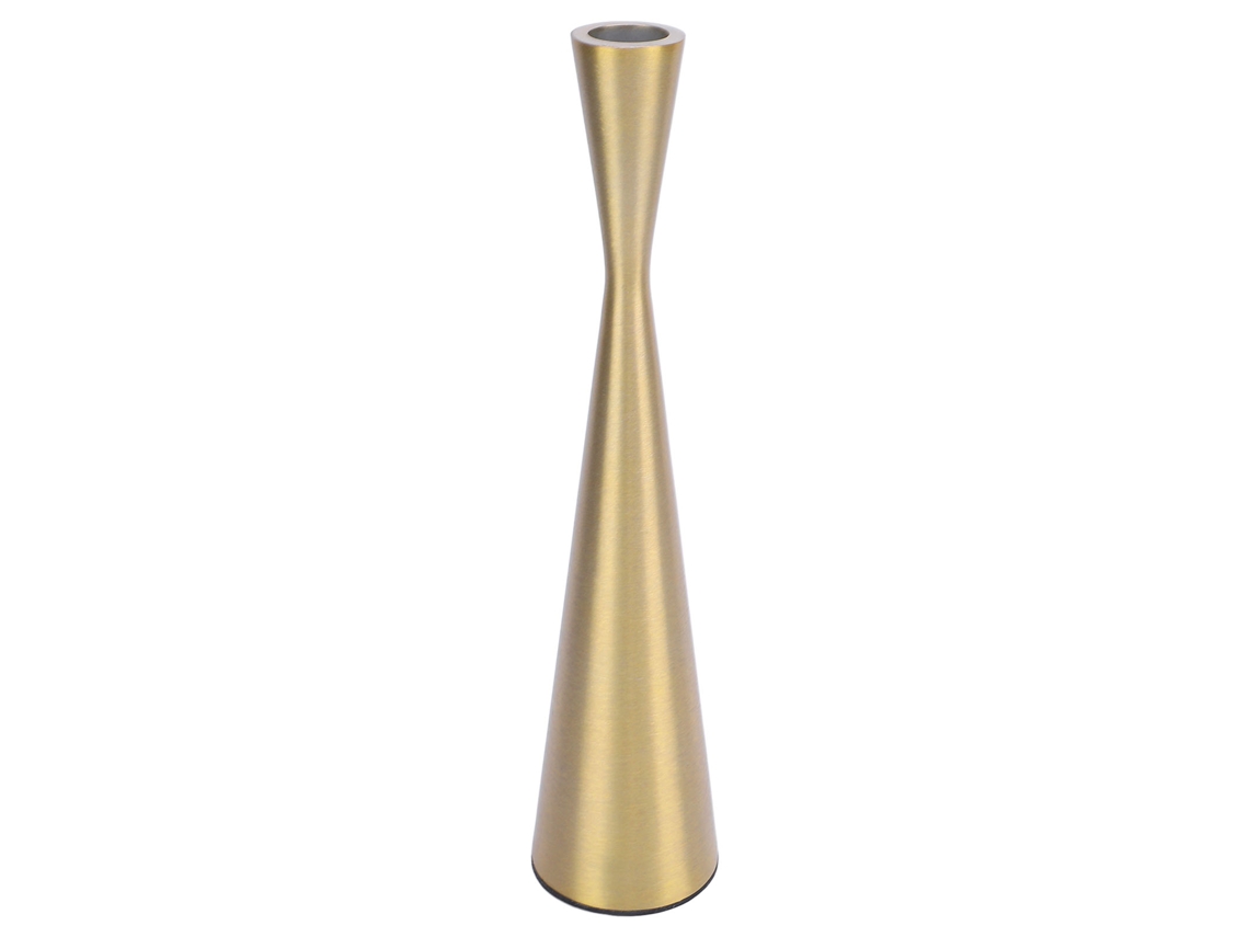 Candelabro geométrico de aluminio dorado, modelo 2026, para velas cónicas de 3 cm, decorativo, 6 x 26,5 cm