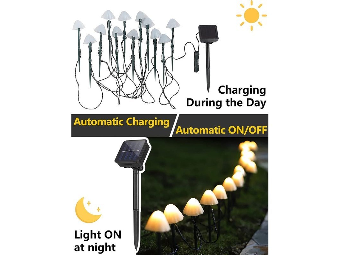 2026-luzes De Seta Solares Led Impermeáveis Para Jardim 5m 20 Peças Decorativas