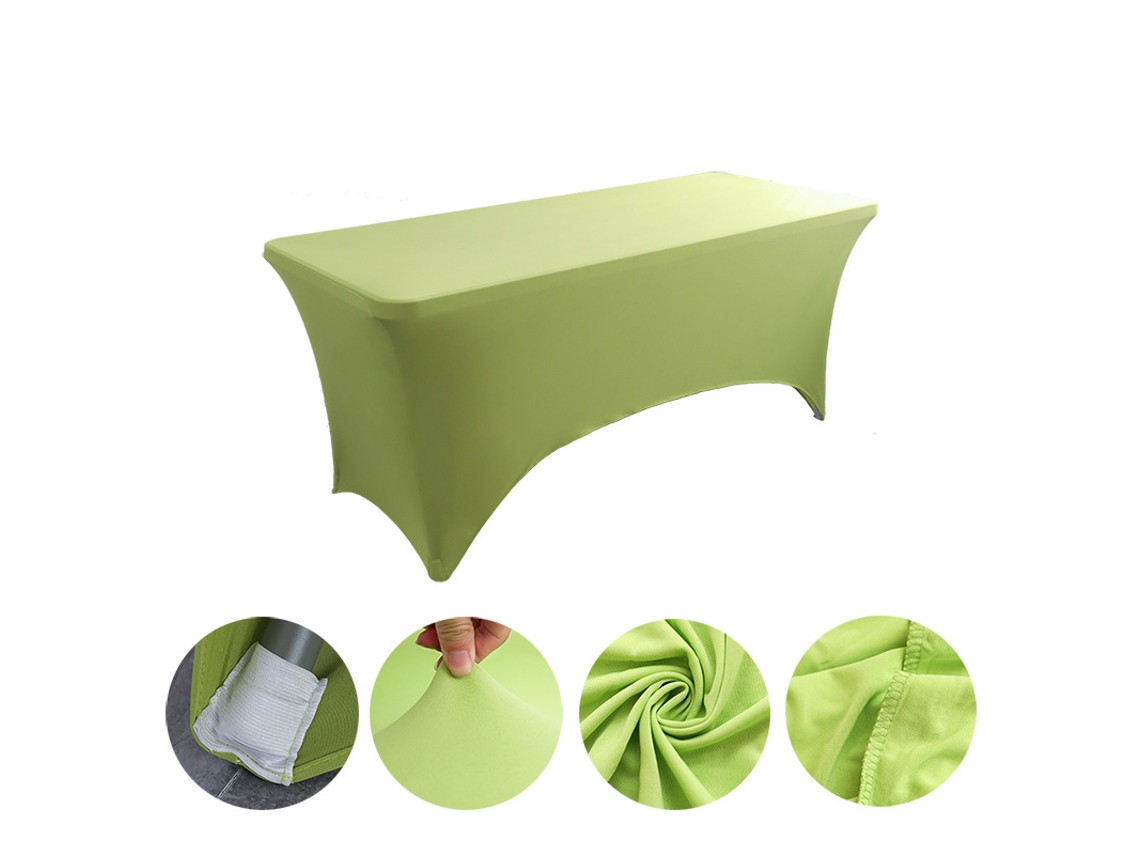 Mantel Rectangular Elástico De Spandex Para Bodas, Banquetes Y Fiestas (verde Hierba/122x75x75cm) Gertiz
