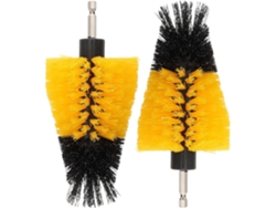 Juego De 2 Cepillos Para Taladro Para Fregadora De Suelos, Amarillo, Para Limpieza