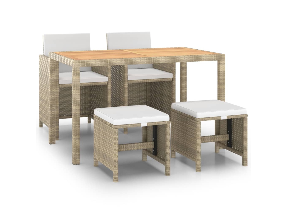 Maison Exclusive - Set Comedor De Jardín 5 Pzas Con Cojines Ratán Sintético Beige