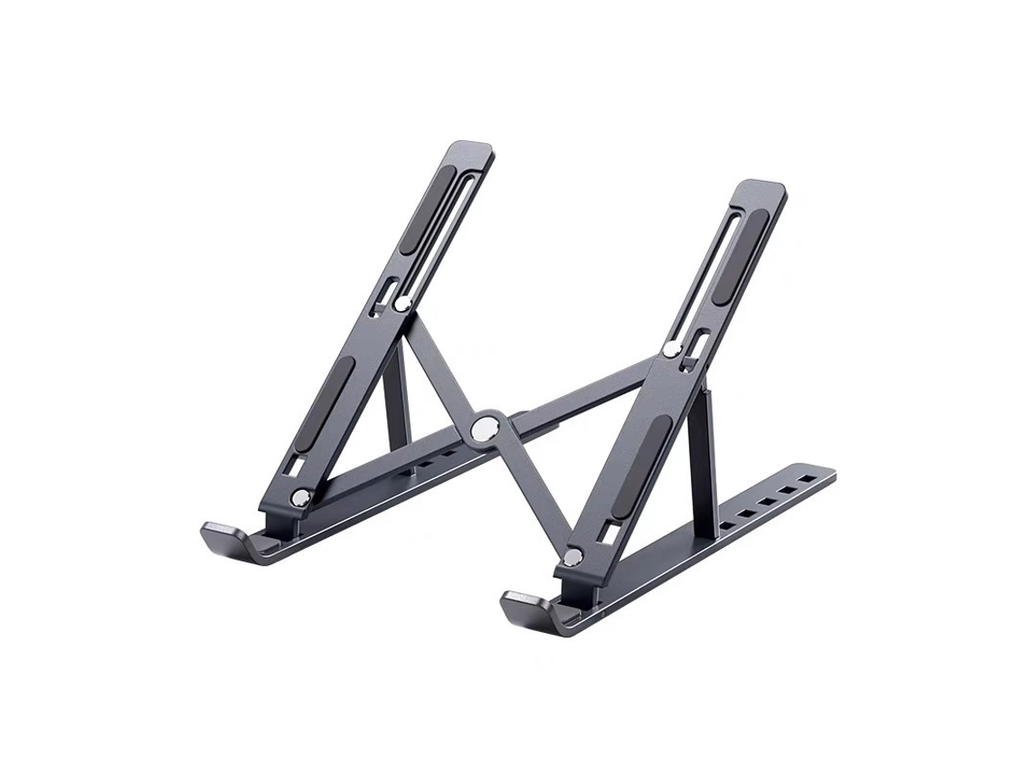 Soporte Para Portátil De 7 Posiciones, Aluminio, Doblable, C/ Compartimiento, 18", Ergonómico - Blanco