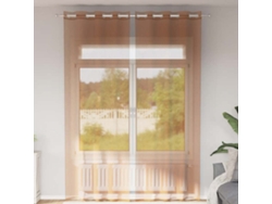Cortinas De Gasa Con Ojales 2 Uds Terracota