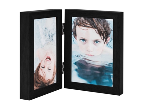 vidaXL Marco de foto collage plegable negro 2x(13x18 cm)