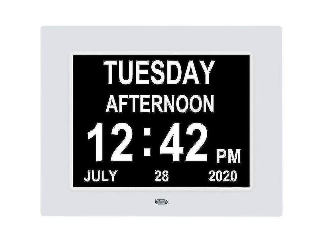 Reloj digital extra grande con fecha, hora y día. Ideal para mayores con demencia o baja visión.
