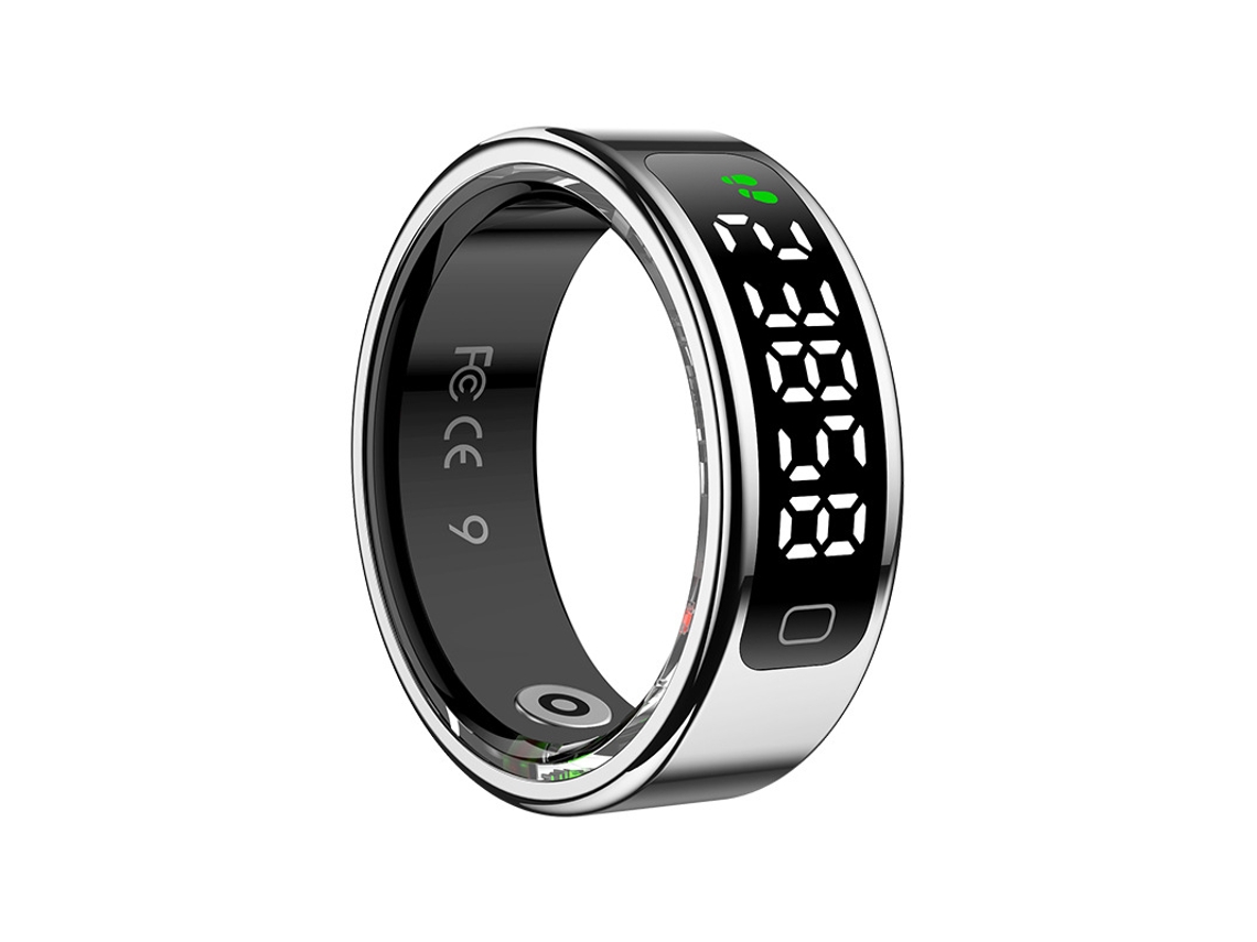 Anillo Inteligente R11C (Qring), Monitor De Salud Resistente Al Agua Con Pantalla (Plateado,7#) CHRUI