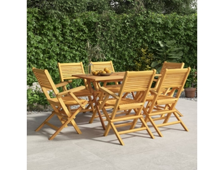 Conjunto 6 Silla De Jardín Plegable VIDAXL Marrón Madera