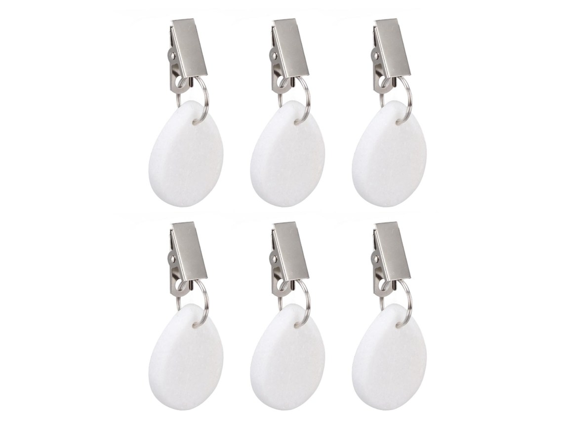 6 pesas de acero inoxidable para mantel, resistentes al agua y al óxido, tamaño pequeño, duraderas, con clip para fiestas y picnics.