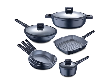 Batería de Cocina MASTERPRO INDIGO MP (Aluminio - Aluminio fundido - 10 Piezas)