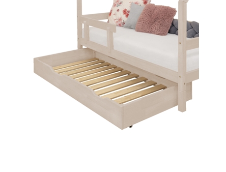 Cajón de cama 90 x 180 con somier de láminas BUDDY - BENLEMI beige