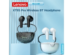 Lenovo Xt95 Pro Audífonos Deportivos Inalámbricos True Wireless Bt5.1 Baja Latencia Negro Luminoso