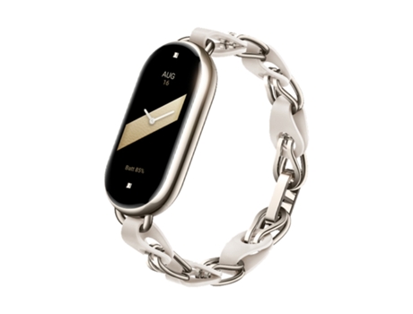 Original para Xiaomi Mi Band 8 Correa de acero inoxidable de moda (blanco)