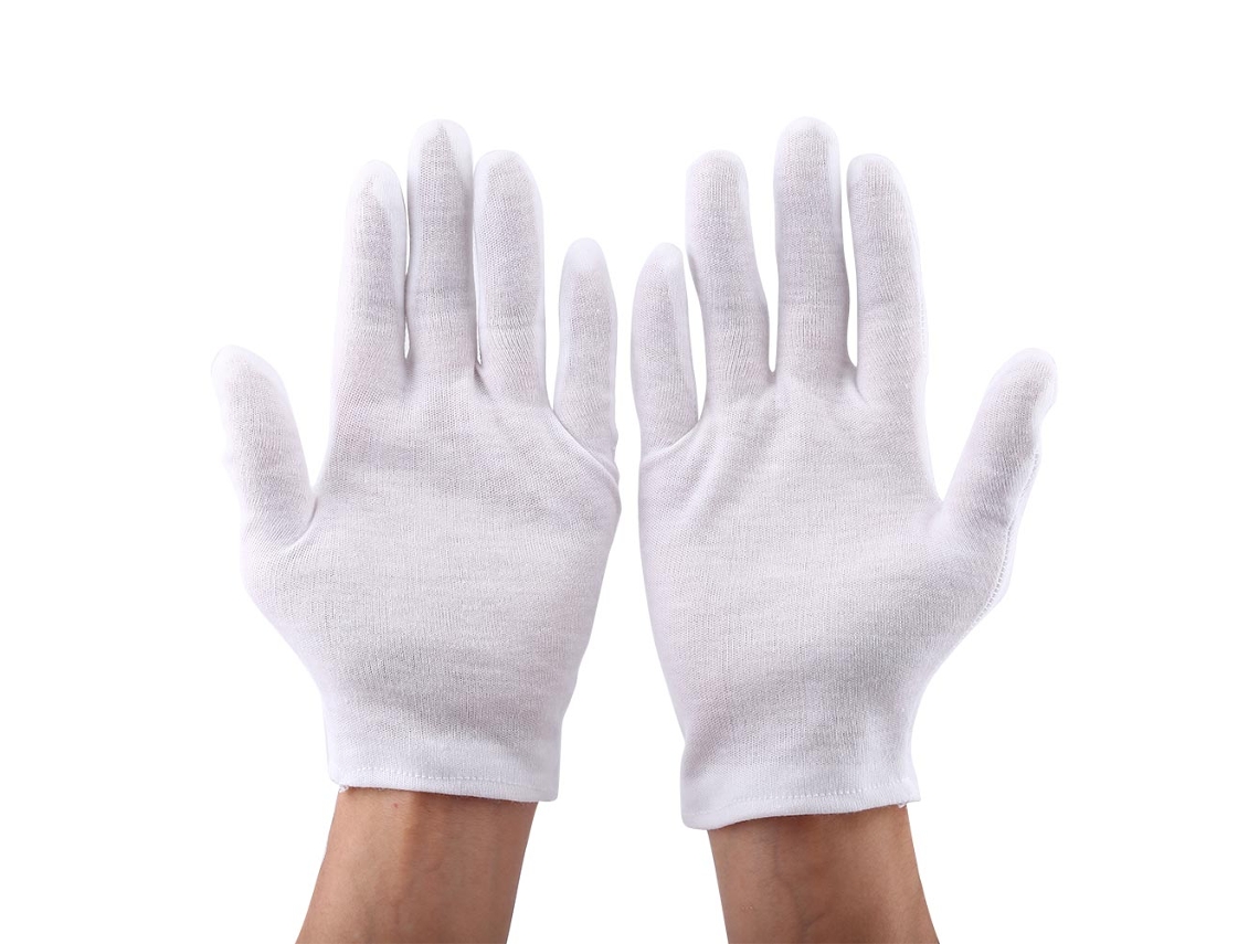 12 Pares De Guantes Blancos De Algodón Para Inspección, Seguridad, Trabajo, Joyería Y Monedas.
