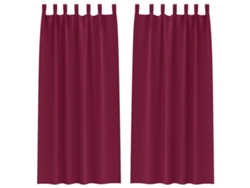 Maison Exclusive - Cortinas Opacas Con Anillas 2 Pcs Rojo Vino 260 X 140 Cm