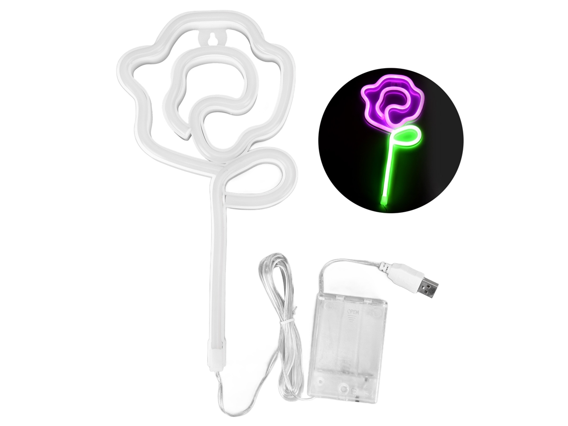 Bj-luzes De Neón Rosa Flor Led Para San Valentín Propuesta De Casamento Decoração De Casa Luzes Rosas Verdes