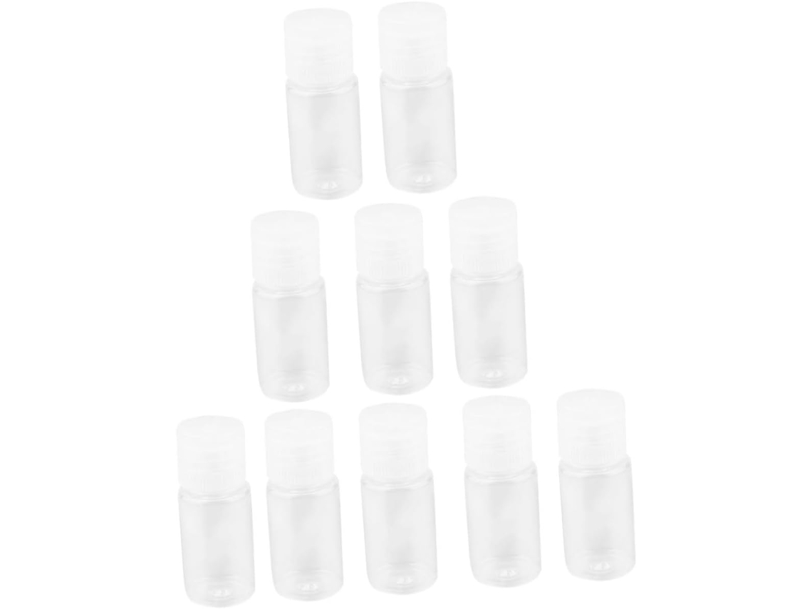 Paquete De 24 Frascos De Emulsión Transparentes De 10 Ml Con Tapa Abatible.