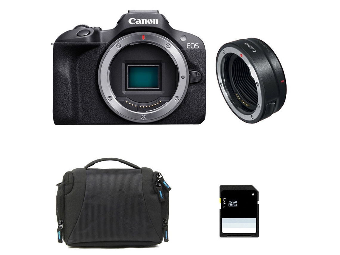 Cámara Canon EOS R100 + Bolsa + Tarjeta SD de 8 GB + Adaptador EOS R