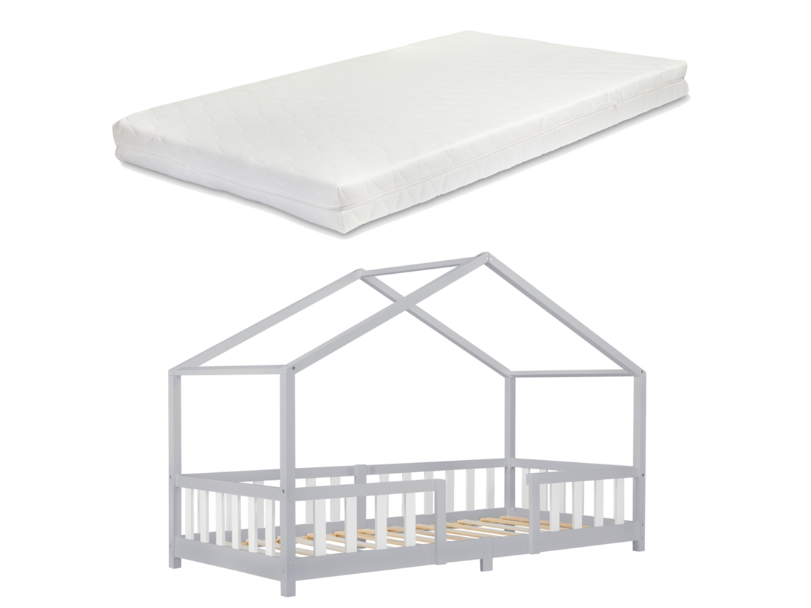 Estructura de Cama Infantil [EN.CASA] (Blanco - Madera - 90x200 cm)