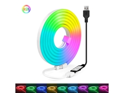 Tira de LED, luz de neón RGB de silicona flexible USB con 3 botones para sala de estar, hogar, fiesta, Gertiz (3 m)