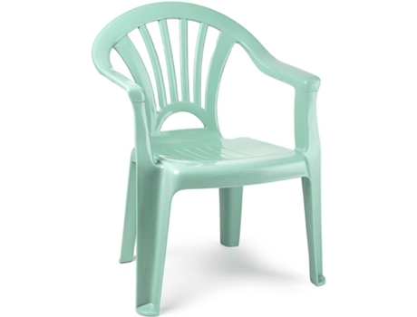 Silla Infantil para niños y niñas apilables para Interior y Exterior de plástico, Ideal para jardín (Verde Pastel) COSHANO