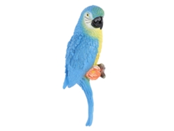 Adorno De Loro De Media Cara En Resina, Escultura Decorativa De Pájaro Para Árbol, Pared, Jardín, Azul.