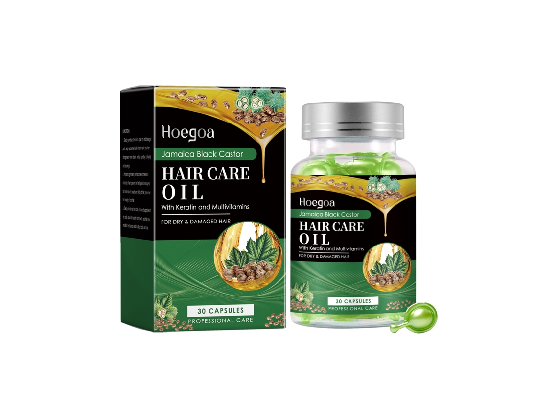 Cápsulas para el cuidado del cabello con aceite de ricino negro