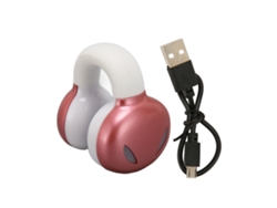 Auriculares Estéreo Hifi Bluetooth Abiertos Con Clip, Cancelación De Ruido Y Diseño Resistente Al Agua, Color Rosa, Ideales Para Deportes.