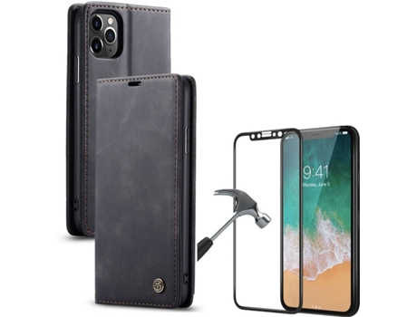 Carcasa y Protector iPhone 11 Pro Max Livro Caseme Elite Negro