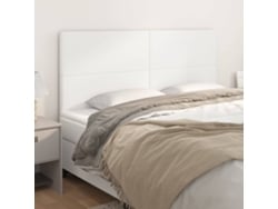 Cabeceros 4 Unidades De Cuero Sintético Blanco 100x5x78/88 Cm