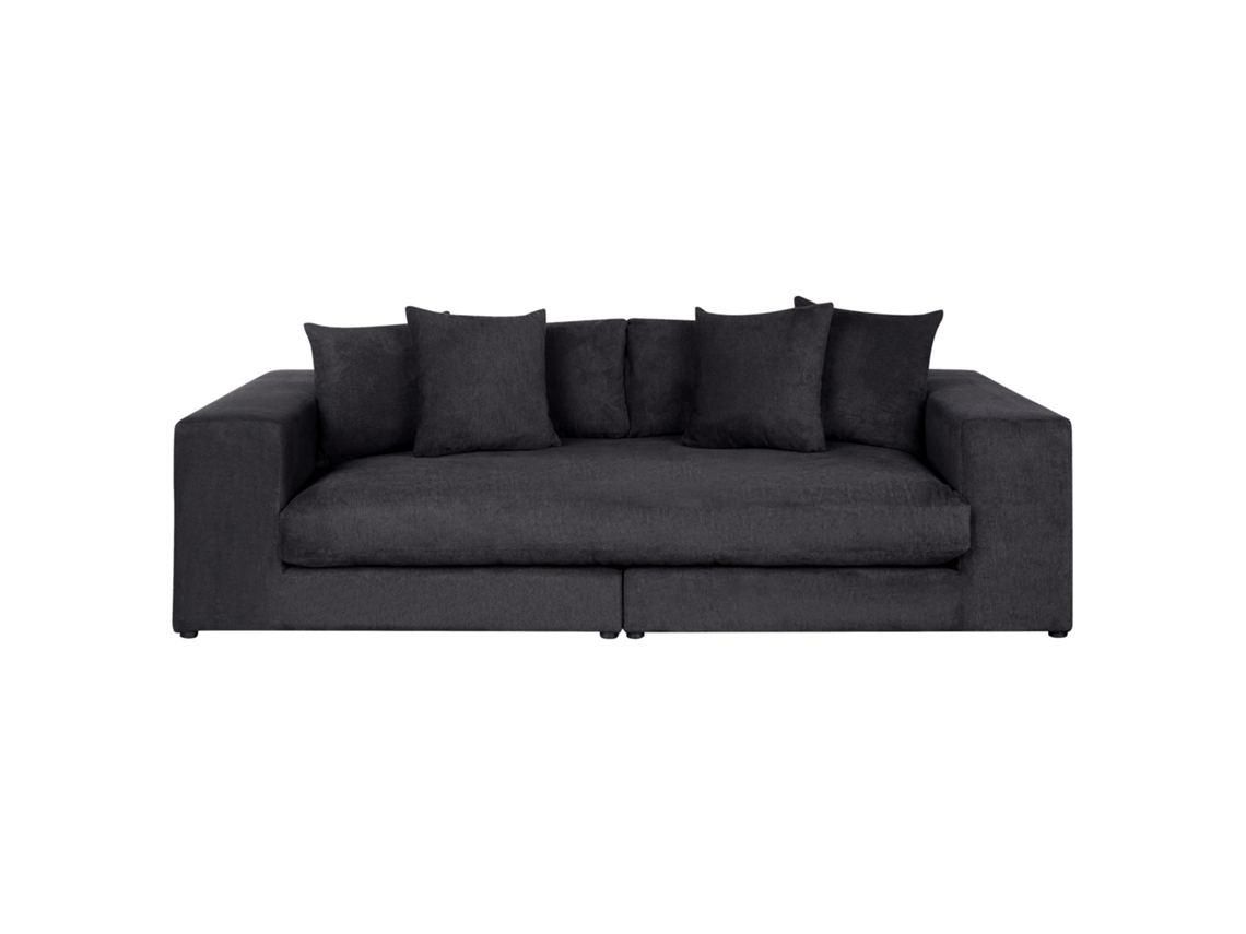 Sofá de 3 plazas BELIANI Glorvika de Poliéster Negro 240x120x58