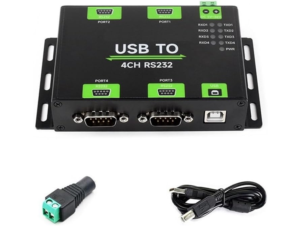 Adaptador Serie Usb A Rs232 De 4 Canales Con Aislamiento Industrial