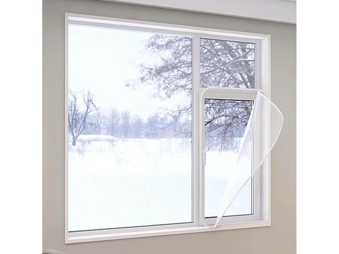 Lámina Aislante Térmica Para Ventanas, Lámina Transparente Antifrío Kit De Aislamiento Ventanas Con Tira Ad...