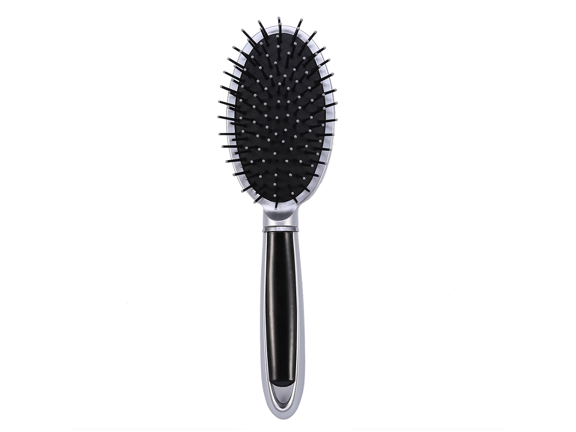 Pincel Para Peinar Cabello Húmedo Y Seco Con Cerdas Suaves Peine De Masaje Herramienta De Peluquería Color Plata