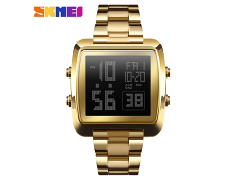 Relojes deportivos digitales para hombre, reloj cuadrado deportivo impermeable para exteriores con retroiluminación LED/alarma-dorado LUUCOZK