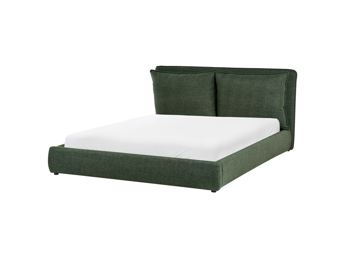 Cama De Agua Beliani Bajonna De Tejido Verde 160x200