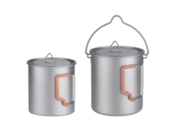Tazas De Camping Apilables De Titanio Con Asa Plegable, Tazas De Viaje Portátiles Para Uso Al Aire Libre.