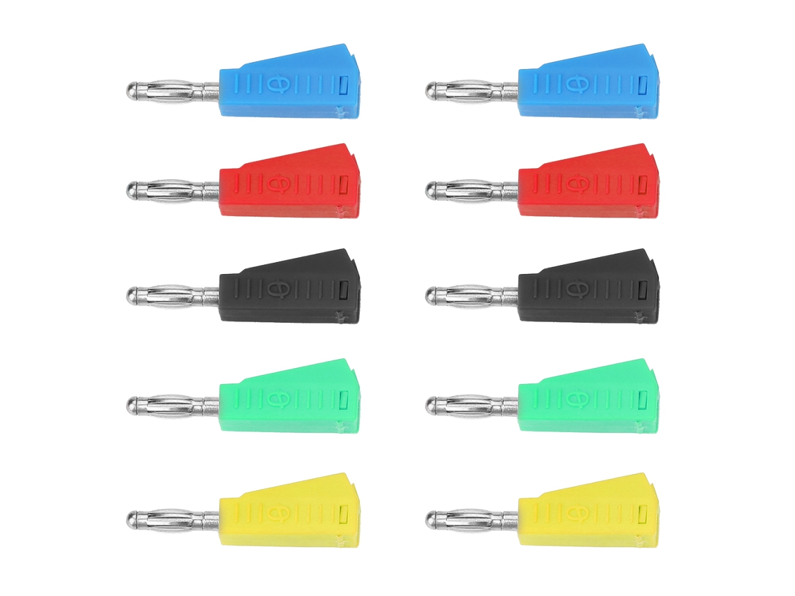 10 Conectores Banana Plateados De 4 Mm Para Bornes De Conexión De Prueba De Altavoces