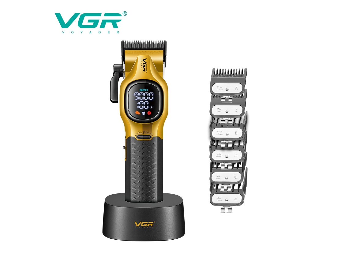 Cortapelos eléctrico con pantalla LCD y velocidad variable, motor sin escobillas de alta velocidad, pantalla digital MDUG (dorado)