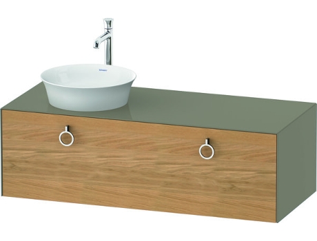 DURAVIT Tulip blanco, mueble de baño colgado en la pared, ancho 1300 x profundidad 550mm, con 1x extraíble, con tirador, WT4982L
