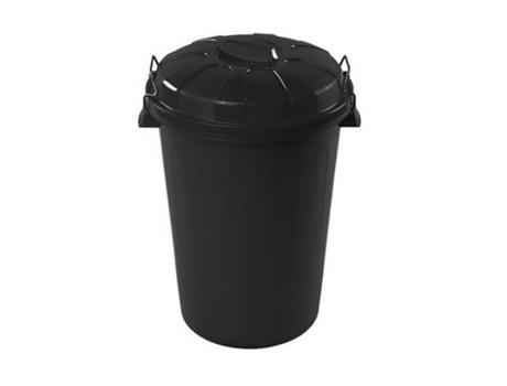 Cubo de basura con tapa 21 litros basurero negro asas de presión