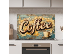 Panel antisalpicaduras de cocina - Estilo vintage - Marrón - Taza 90x60 cm