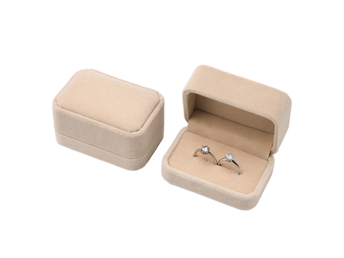 Caja para propuesta de boda con anillos y tapa de terciopelo vintage (8 x 6 x 6 cm) KOFIHETY