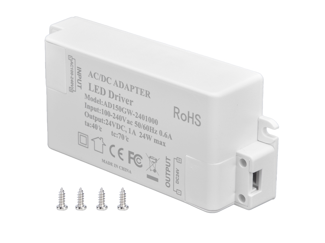 Controlador LED de CC de 24 V 24 W 1 A, voltaje constante, ignífugo, eficiente, para proyectos de bricolaje CHABERLU