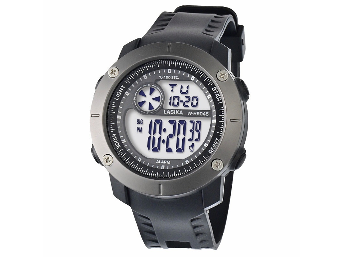 Reloj Electrónico Multifuncional E Impermeable (negro/gris) Luminoso Para Estudiantes, Reloj Deportivo De Moda.