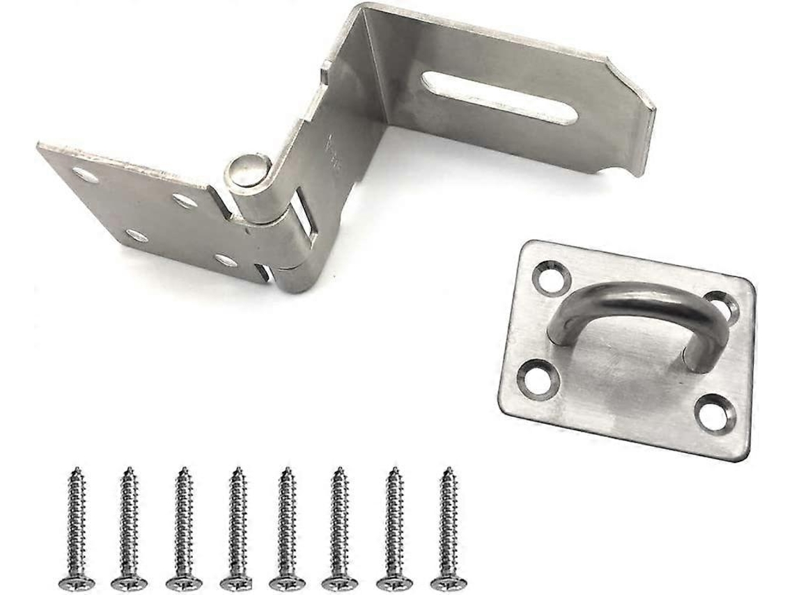 Cierre De Puerta En Ángulo Recto De Acero Inoxidable Sus 304 Con Tornillos, Plata, 60x50x38mm, Para Puertas Deslizantes Y Garaje