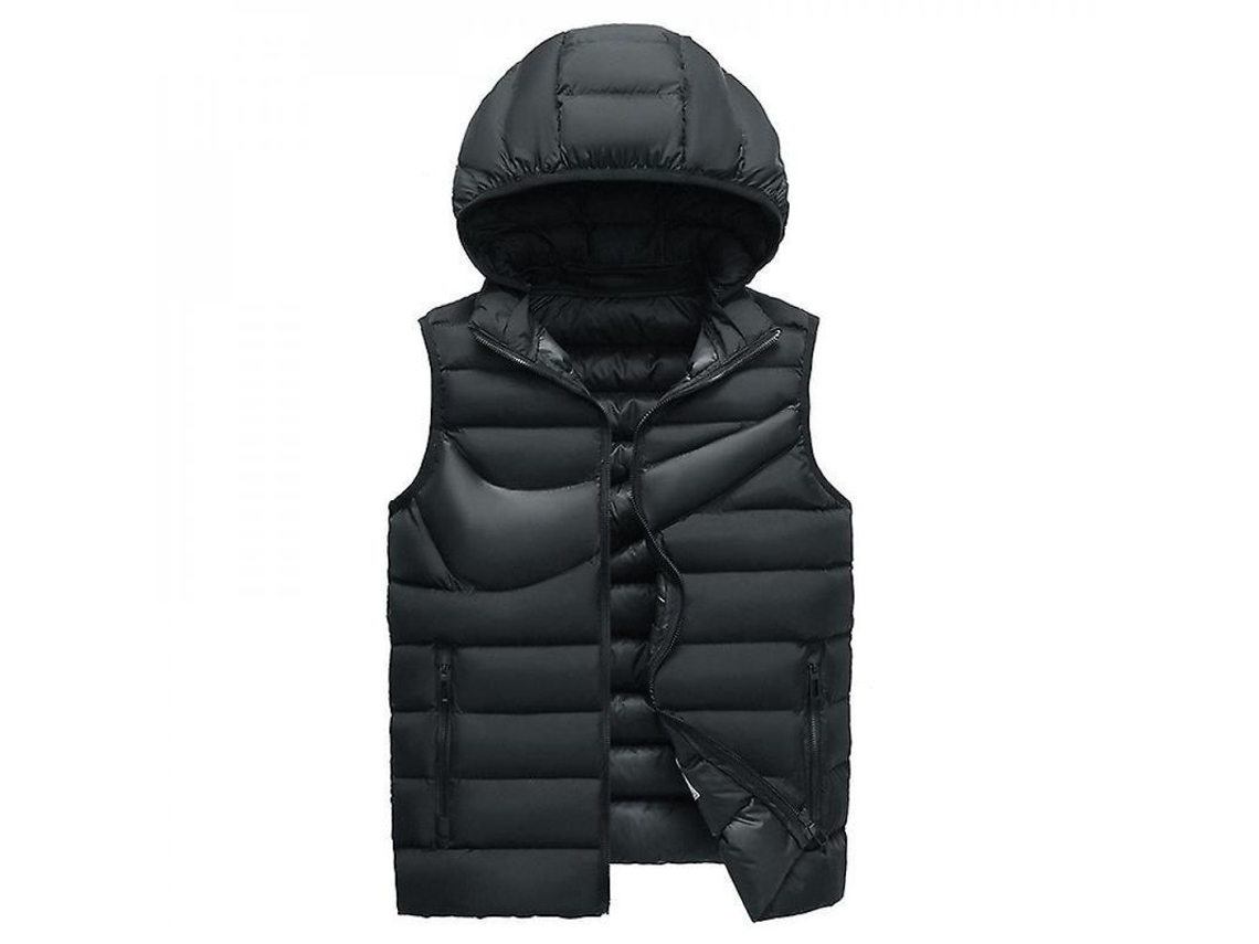 Colete de Quilted com Capuz Removível, Tamanhos S, M, 3XL, 4XL, XXL, S/MARCA