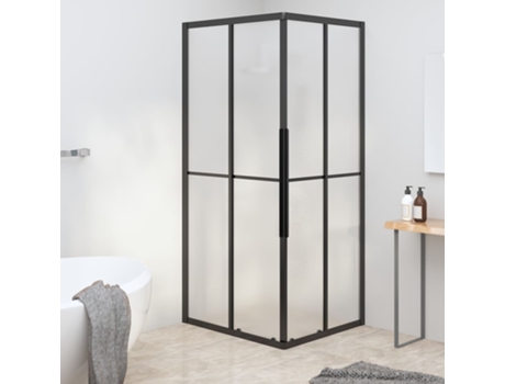 vidaXL Cabina de ducha ESG esmerilado negro 80x70x180 cm
